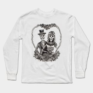 Sugar skull couple love wedding. Long Sleeve T-Shirt